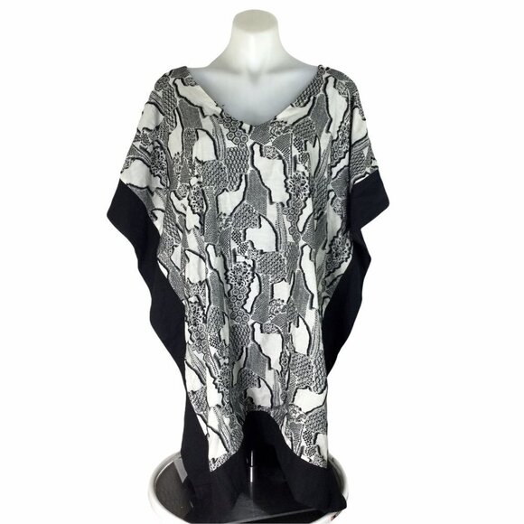 Riser Goodwyn Cotton Silk V-Neck Animal Print - Picture 1 of 8